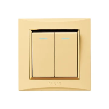 Ivory Gold - 2 Gang 2 Way Switch - 1000px X 1000px