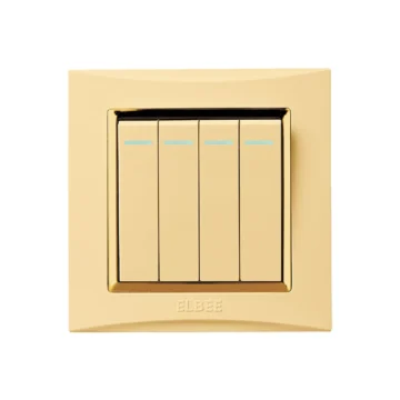 Ivory Gold - 4 Gang 2 Way Switch - 1000px X 1000px