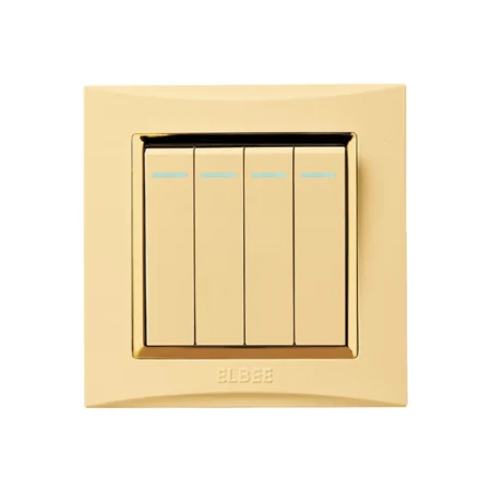 Ivory Gold - 4 Gang 2 Way Switch - 1000px X 1000px