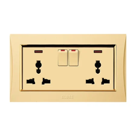 Ivory Gold - Double Socket Multi with Light - 1000px X 1000px